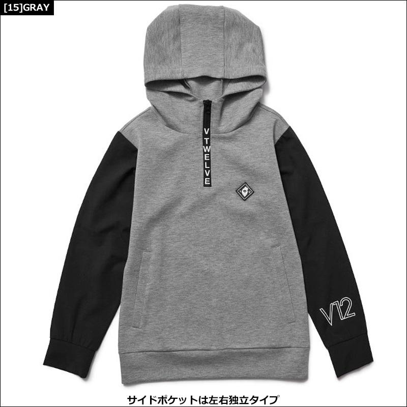 V12 ゴルフ レディス 長袖 ハーフジップ パーカー HALF LOGO ZIP V12 ゴルフ レディス 長袖 ハーフジップ パーカー HALF LOGO ZIP