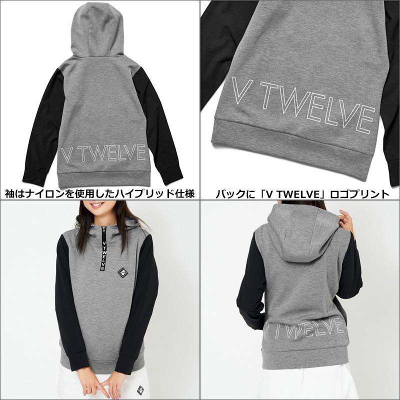 V12 ゴルフ レディス 長袖 ハーフジップ パーカー HALF LOGO ZIP V12 ゴルフ レディス 長袖 ハーフジップ パーカー HALF LOGO ZIP