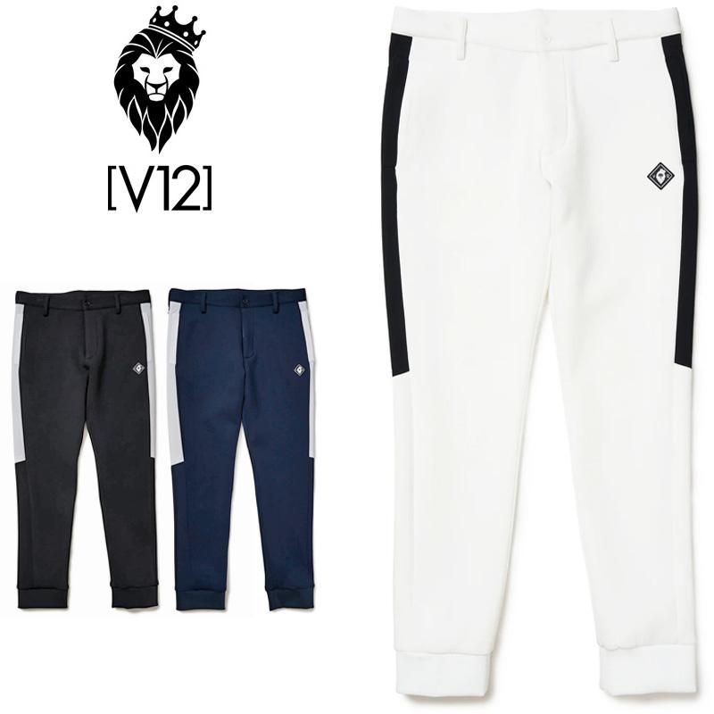 新品】V12 ゴルフウェアメンズロングパンツ白XL