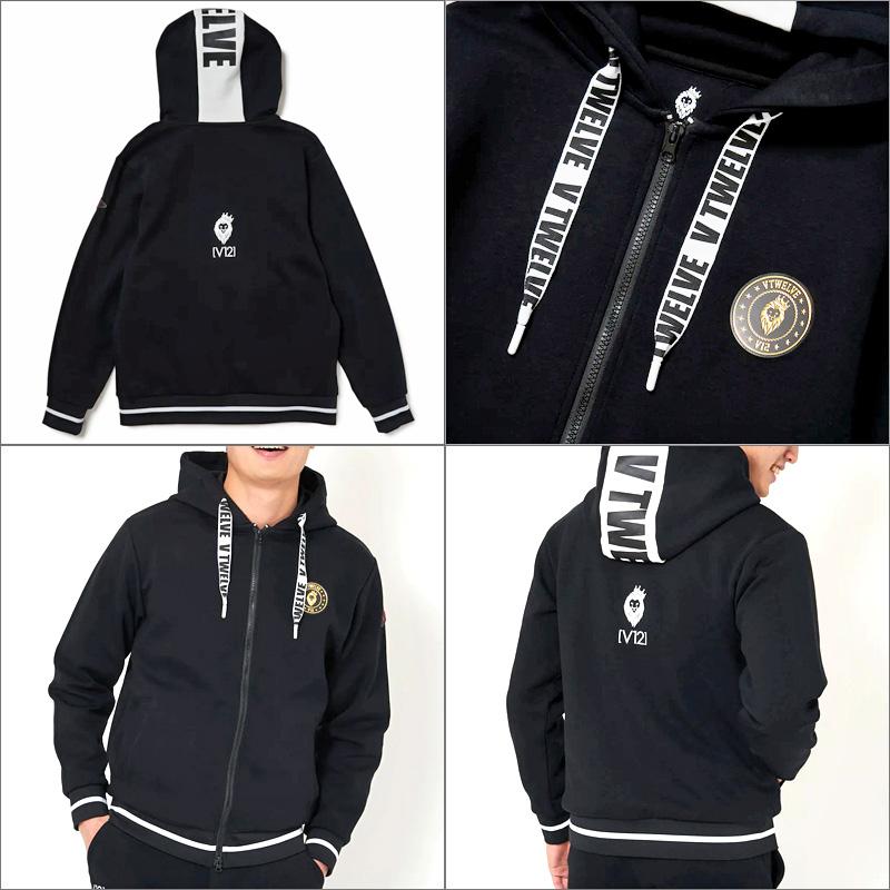 クーポン有 V12 ゴルフ メンズ フルジップ 長袖パーカー LOGO CORD F/Z  