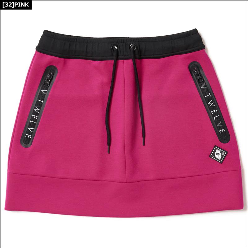 V12 クーポン有 ゴルフ スカート LOGO ZIP SKIRT V122221-SK07 ヴィ 