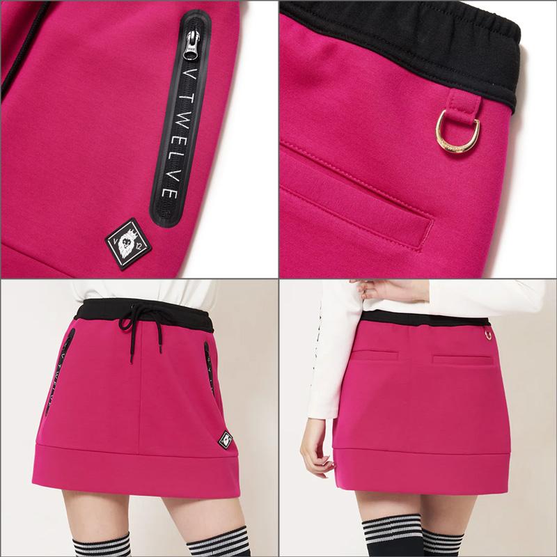 V12 クーポン有 ゴルフ スカート LOGO ZIP SKIRT V122221-SK07 ヴィ 
