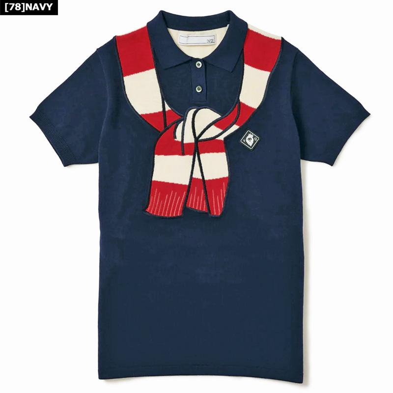 V12 セーター風デザイン ポロシャツ V12 セーター風デザイン ポロシャツ