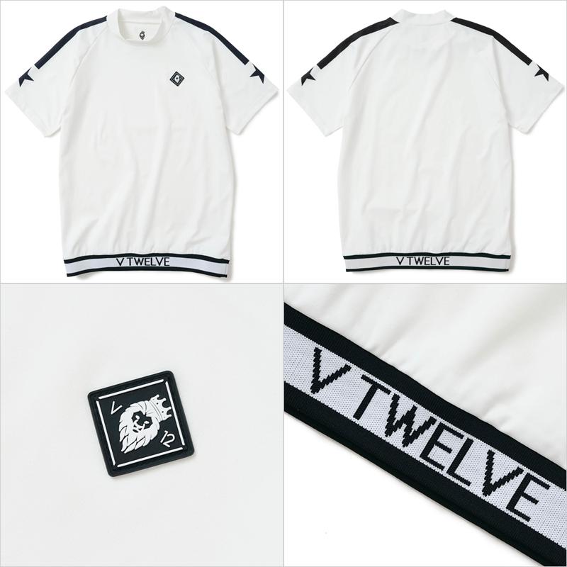 V12 ゴルフ 2024 メンズ 半袖 モックネック シャツ RIB SLEEVE V12 ゴルフ 2024 メンズ 半袖 モックネック シャツ RIB SLEEVE