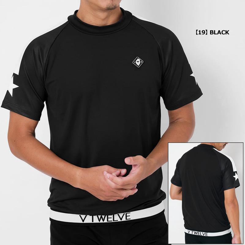 V12 ゴルフ 2024 メンズ 半袖 モックネック シャツ RIB SLEEVE V12 ゴルフ 2024 メンズ 半袖 モックネック シャツ RIB SLEEVE