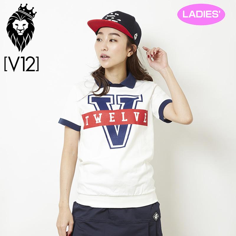 安い ストア V12 ゴルフウェア レディース 半袖 ポロシャツ V Ct06 02 White Vtlogo 18ss 工場店 Www Superavila Com