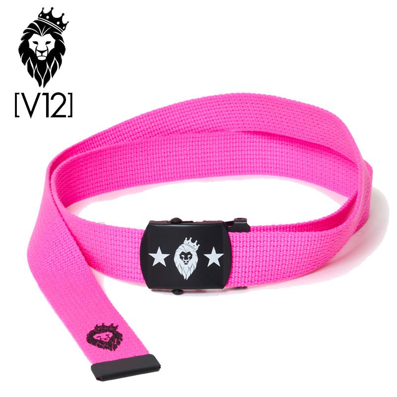 V12 ゴルフ ユニセックス ベルト COLOR BELT V122010BL02 19/PINK 0SS2 ゴルフウェア V12 GOLF