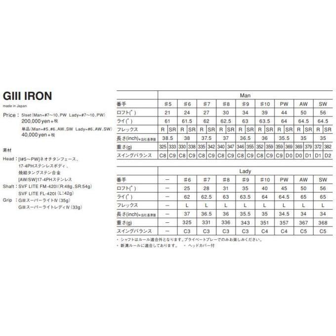 ゴルフ クラブ アイアン ジースリー G-3 アイアン7本セット（7〜SW