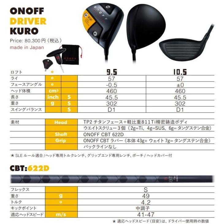 KURO(オノフ) オノフ ドライバー 黒 ONOFF DRIVER KURO KURO(オノフ) オノフ ドライバー 黒 ONOFF DRIVER KURO