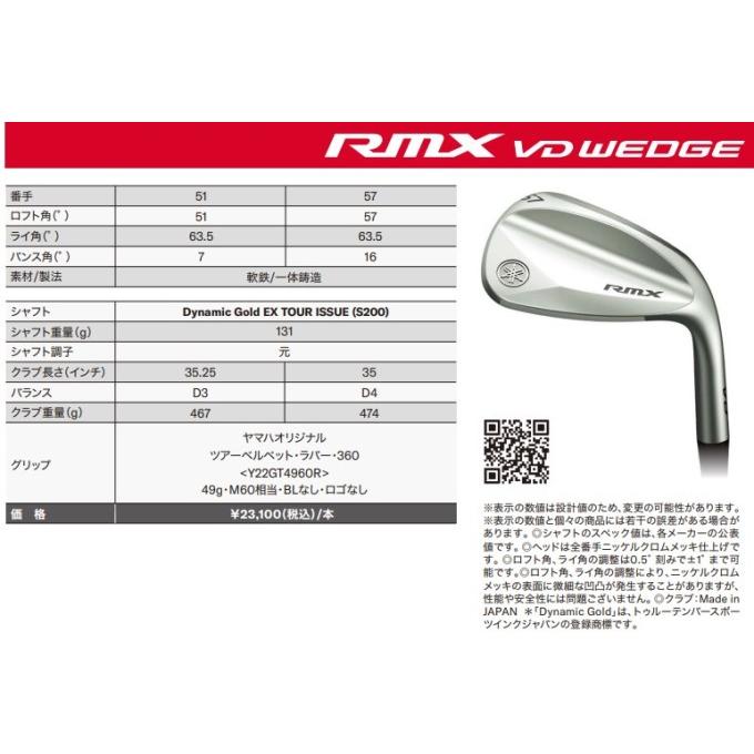RMX ゴルフ クラブ ウェッジ ヤマハ リミックス VD YAMAHA WEDGE GOLF