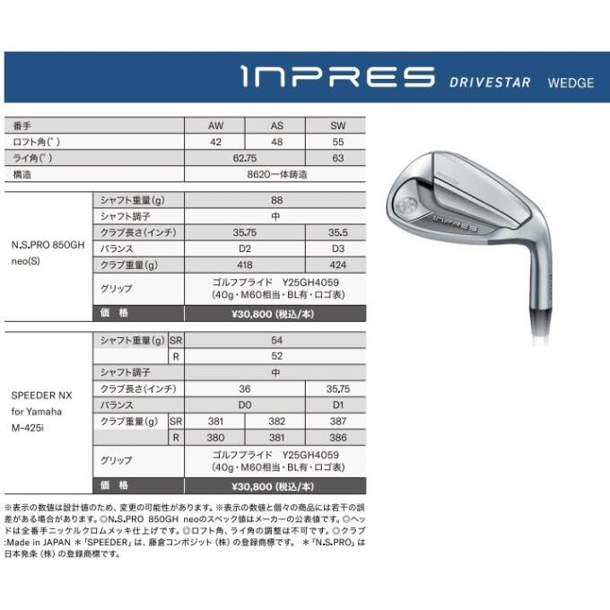 DRIVESTAR YAMAHA GOLF ヤマハ インプレス ドライブスター ウェッヂ
