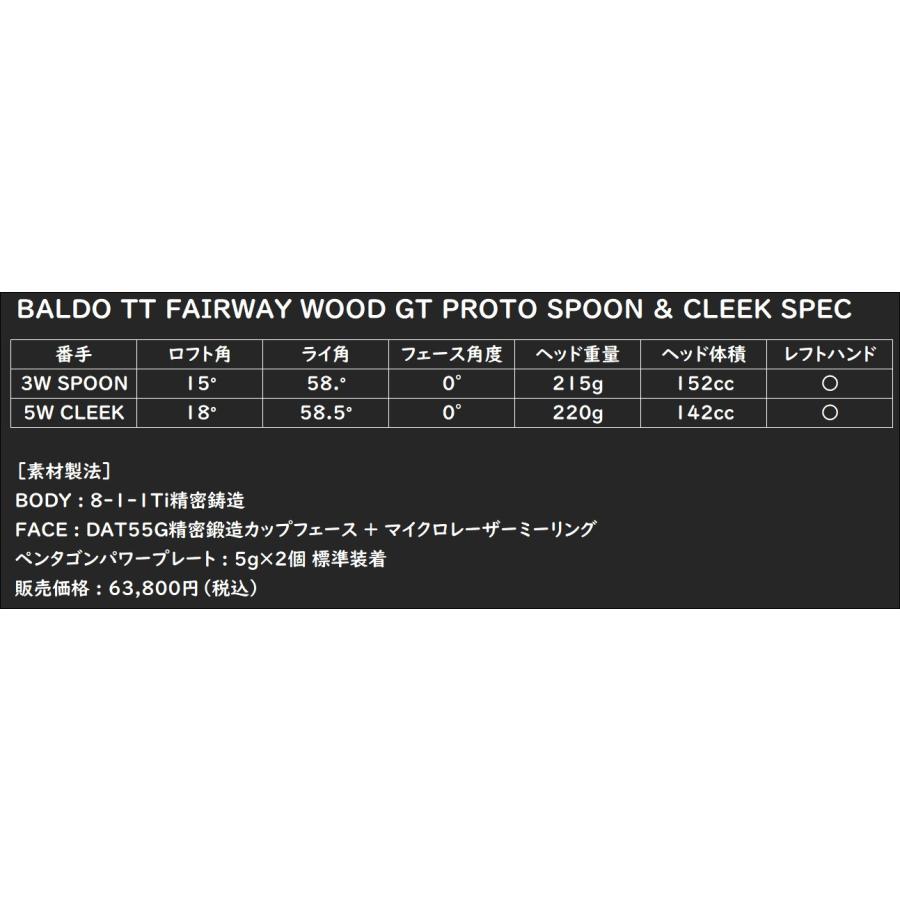 カスタムクラブ 左右選択 2025 BALDO TT FAIRWAY WOOD GT PROTO SPOON \u0026 CLEEK トゥルーテンパー プロジェクト X  HZRDUS SMOKE RED ドライバーシャフトの画像