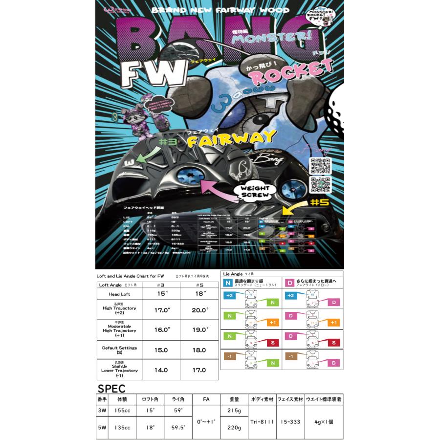 カスタムクラブ Waoww BANG FW ワオ バン フェアウェイウッド アーチ