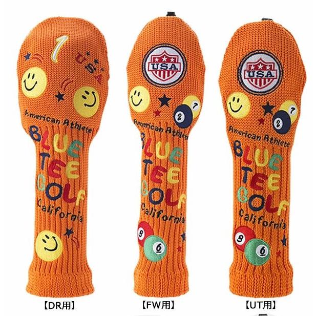 ブルーティーゴルフ スマイルニットヘッドカバー【HC-018】５点セット 楽天市場】【土日祝も発送】ブルーティーゴルフ スマイル ニット