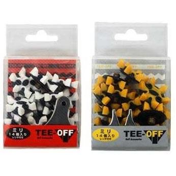 LEZAX(レザックス) TEE-OFF ミリタイプ鋲(14個入り) ブラックｘイエロー TOSP-5751 BKYE qqffhab LEZAX レザックス TEE-OFF スパイク鋲 ミリタイプ鋲 14本入り