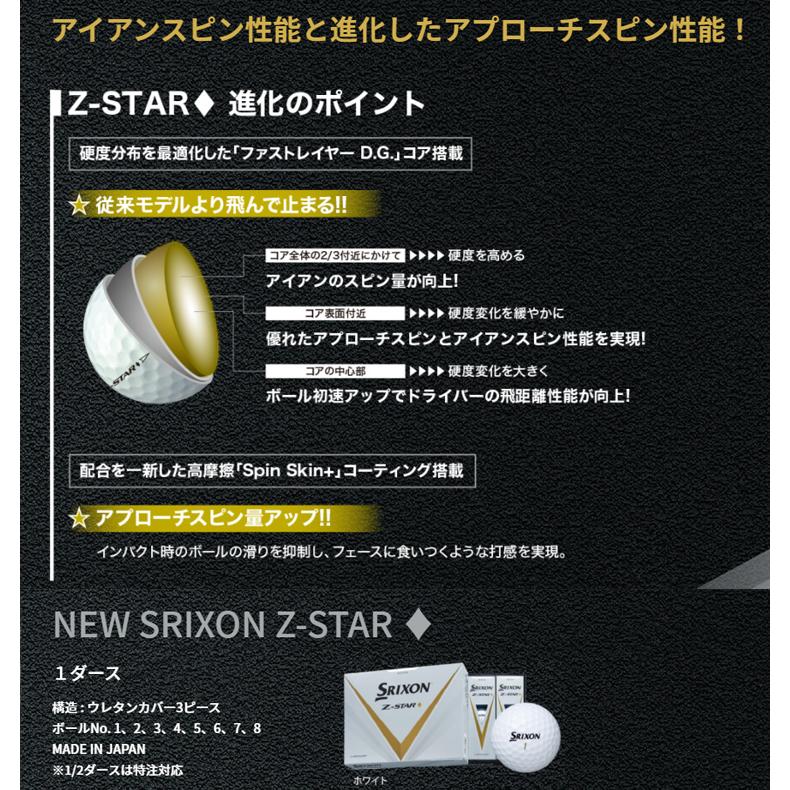 【2ダースセット】ダンロップ スリクソン 2023 New Z-STAR(ゼットスター) ダイヤモンド ゴルフボール 2ダース(24球) (日本正規品)｜golf7｜07