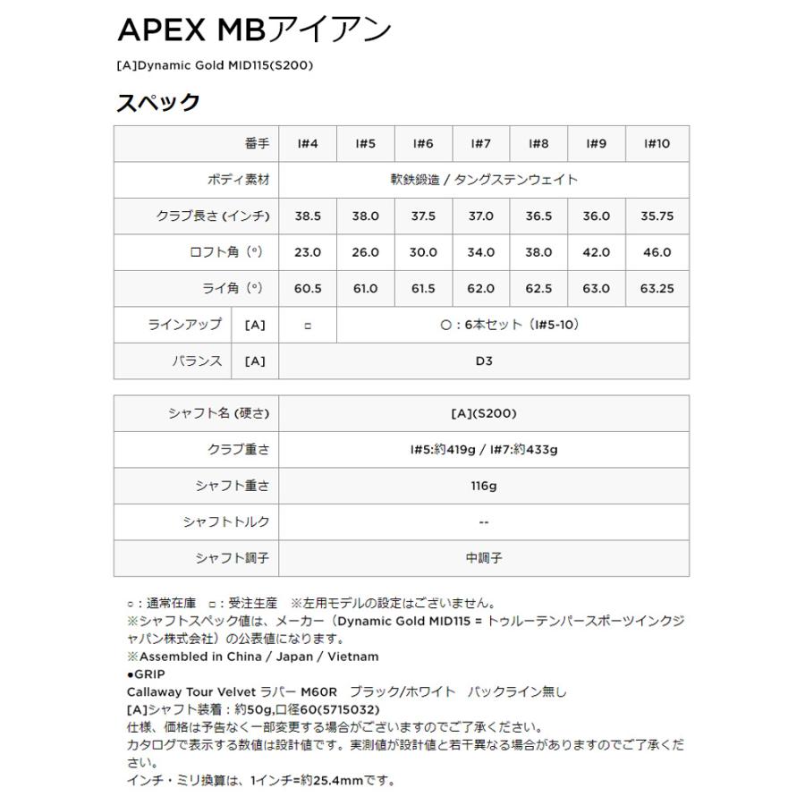 Callaway キャロウェイ(Callaway) エイペックス(APEX) MB Callaway キャロウェイ(Callaway) エイペックス(APEX) MB