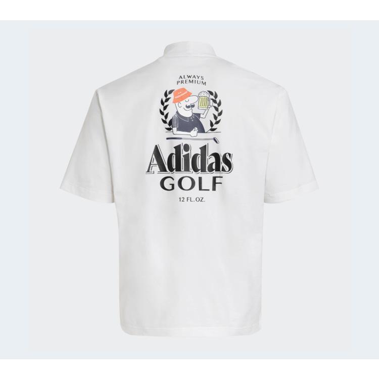G/FORE ジーフォア ロゴ モックネック半袖Tシャツ ホワイト S ゴルフ adidas（アディダス） ゴルフ(adidasGOLF) CHIP バックグラフィック