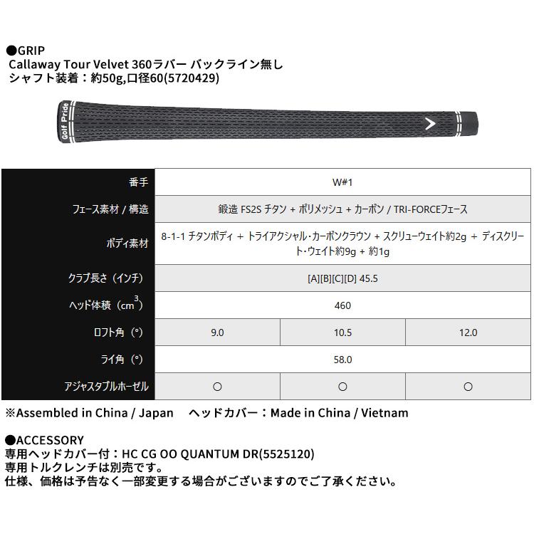 Callaway（キャロウェイ） クアンタム(QUANTUM) MAX ドライバー TENSEI