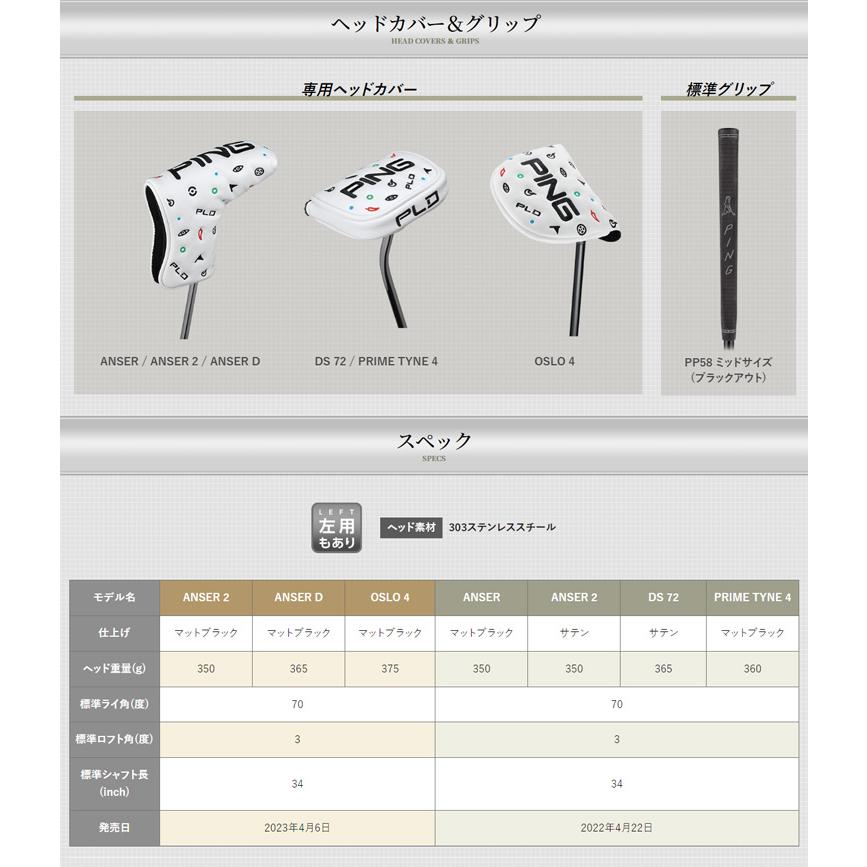 (特注完成品) ピンゴルフ PLD ミルドパター(Anser / Anser2 / AnserD / DS72 / OSLO4 / PrimeTyne4) 2022-2023年モデル (日本正規品)｜golf7｜08