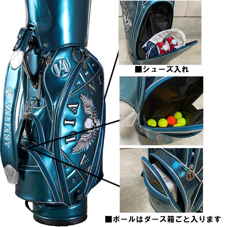 サンプル VALIANTゴルフ スカル 限定キャディバッグ BK×GY シェリフ