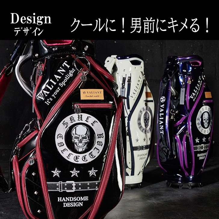 サンプル VALIANTゴルフ スカル 限定キャディバッグ ブラック シェリフ サンプル VALIANTゴルフ スカル 限定キャディバッグ BK×GY シェリフ