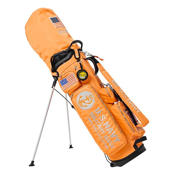 アーミーベース U.S. NAVY スタンドキャディバッグ オレンジ 新品 ARMY BASE COLLECTION（アーミーベースコレクション） スタンドバッグ