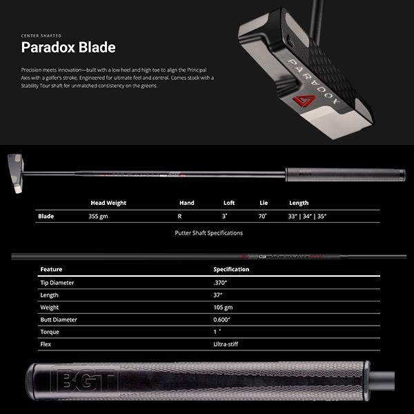 BGT パラドックス ブレード パター Paradox Blade PUTTER STABILITY