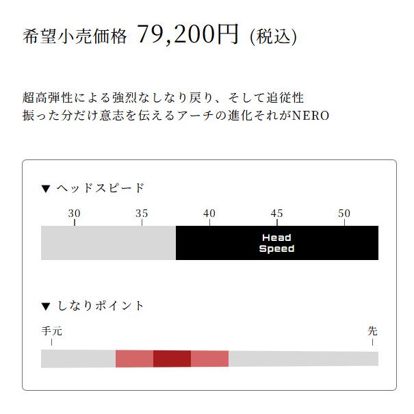 アーチ arch ナチュラル9 NERO 26 ドライバー用テーラーメイド　ネロ NERO | アーチシャフト