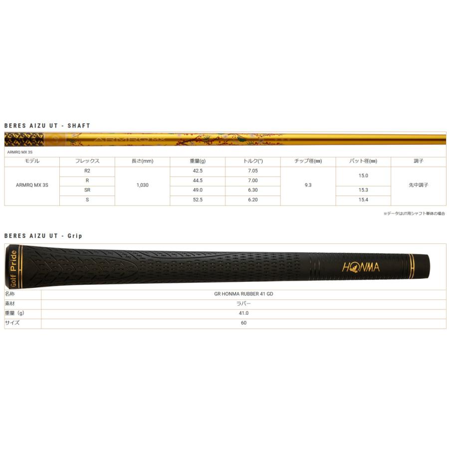 HONMA GOLF 本間ゴルフ BERES AIZU 3Sグレード UT ベレス アイズ HONMA GOLF 本間ゴルフ BERES AIZU 3Sグレード UT ベレス アイズ