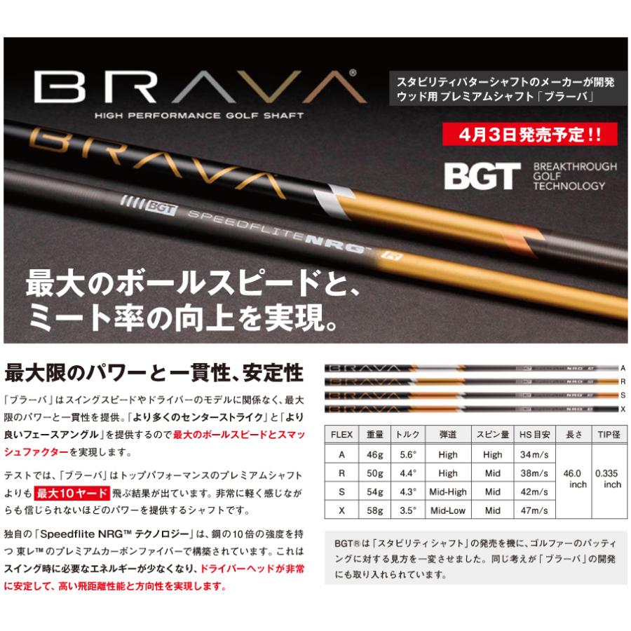 BGT BRAVA ブラバ ドライバー用シャフト Speedflite NRG 正規品
