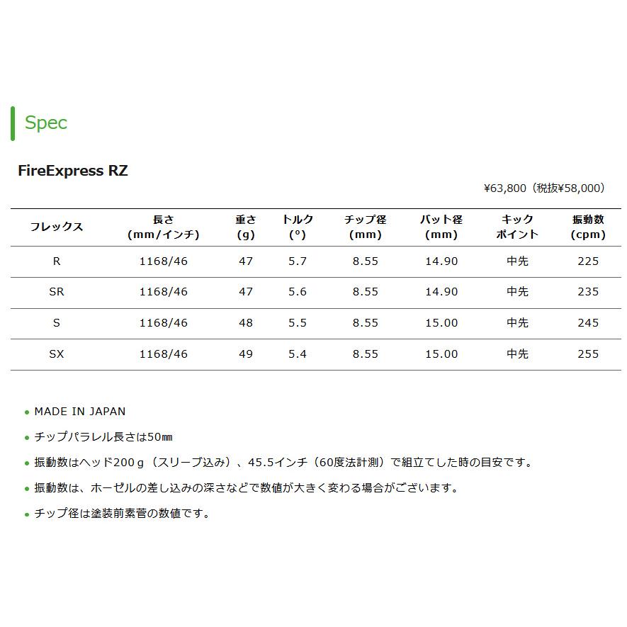 FireExpress RZ ドライバー / フェアウェイウッド用 シャフト