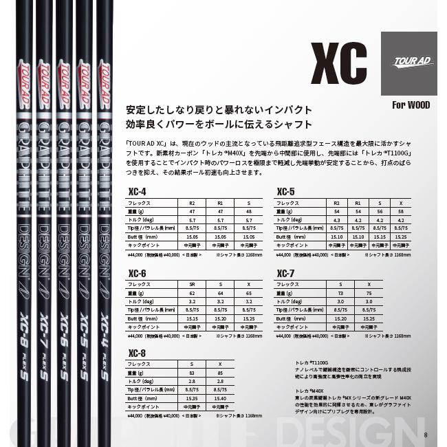 TOUR AD XC 4 / 5 / 6 / 7 / 8 ドライバー用 シャフト Graphite Design