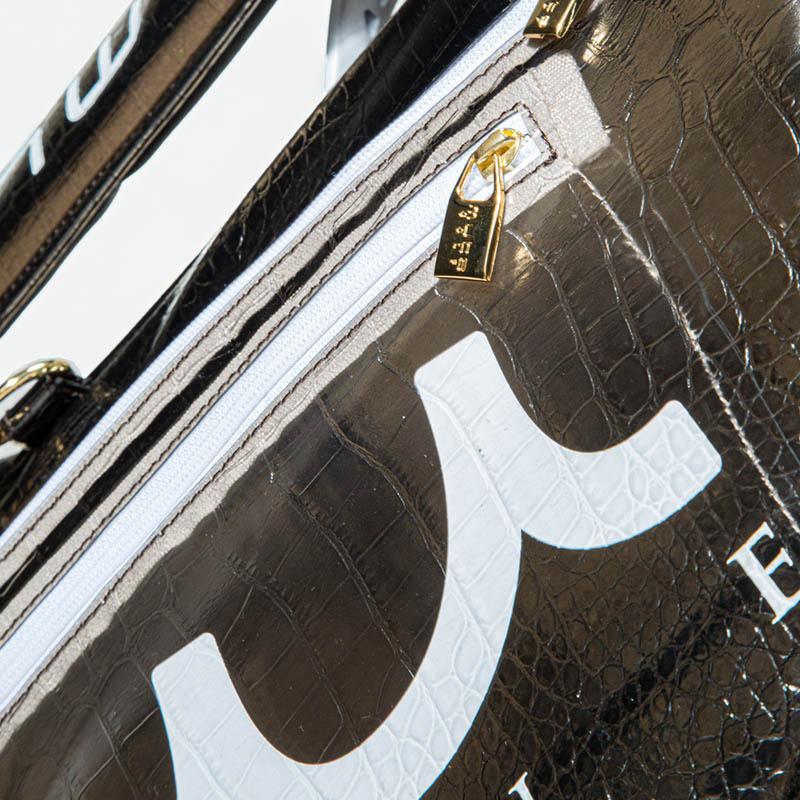 エンボスクロコ クリアキャディバッグ【ブラック】 : Golffreaks