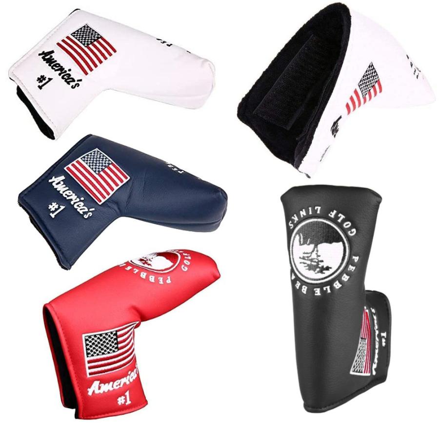 美品　PING パター ヘッドカバー付き メール便配送無料】防水 PUレザー ペブルビーチ ブレードパター