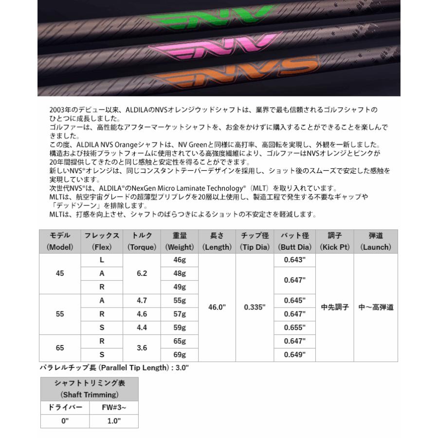 ALDILA シャフト ドライバー用 アルディラ NVS (2023年モデル