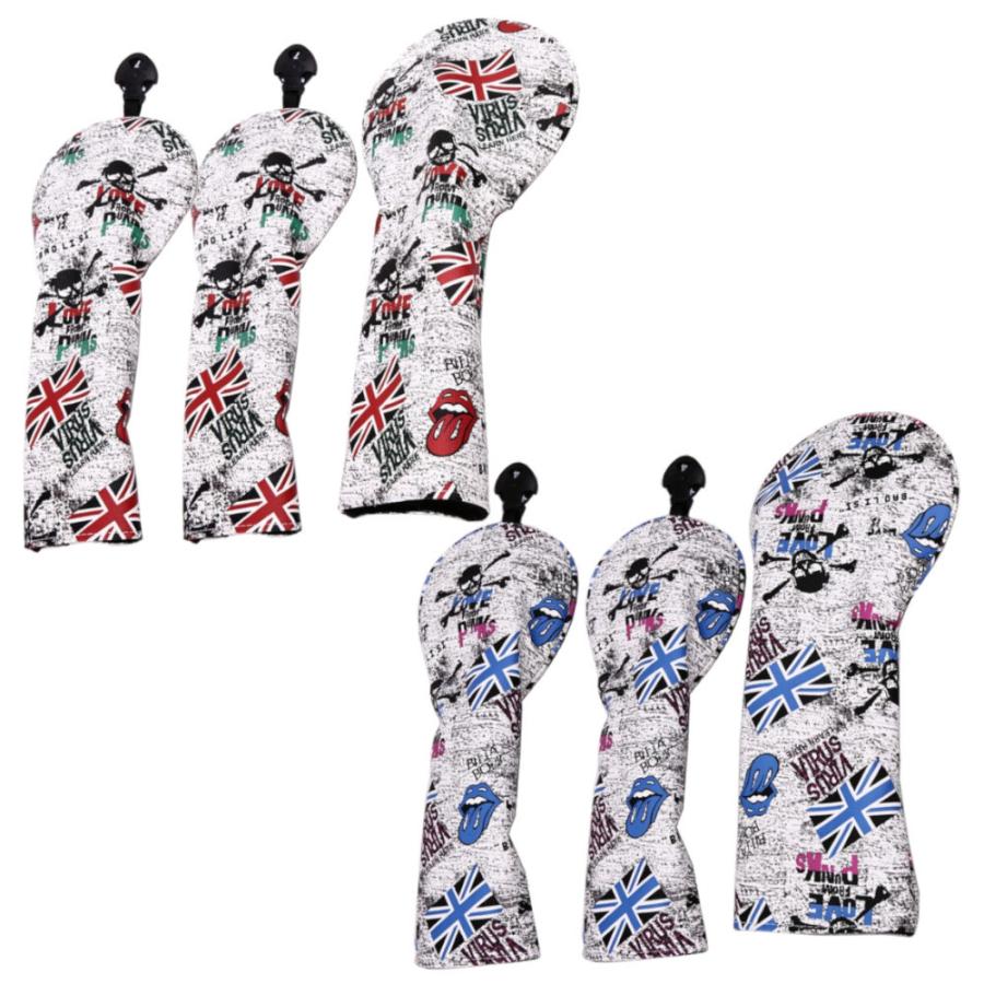 PUレザー スカルユニオンジャック ウッドヘッドカバー (#1・#3