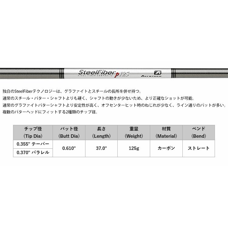 (国内未発売) エアロテック スチールファイバー P125 パターシャフト (0.355\"/0.370\") (US仕様)の画像