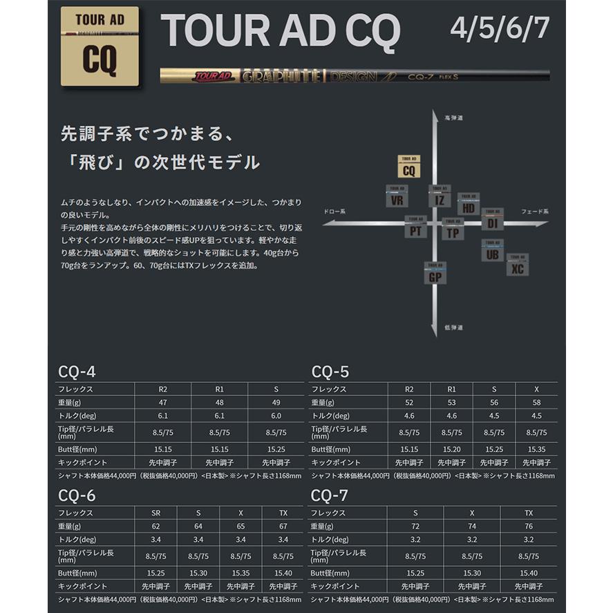 テーラーメイド Qi4D/Qi35 互換スリーブ付きシャフト グラファイトデザイン Tour AD CQの画像