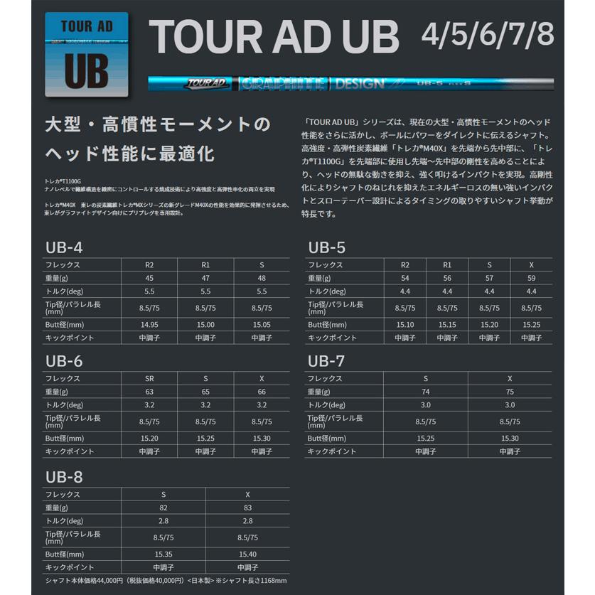 テーラーメイド Qi4D/Qi35 互換スリーブ付きシャフト グラファイトデザイン Tour AD UBの画像