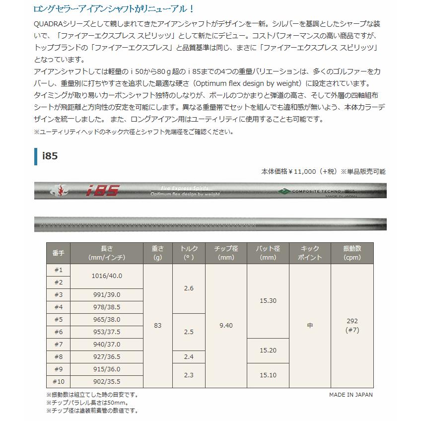 【リシャフト工賃込/単品購入不可】 シャフト アイアン用 コンポジットテクノ ファイアーエクスプレス スピリッツ i85 アイアン (#5〜#W/6本組)_1
