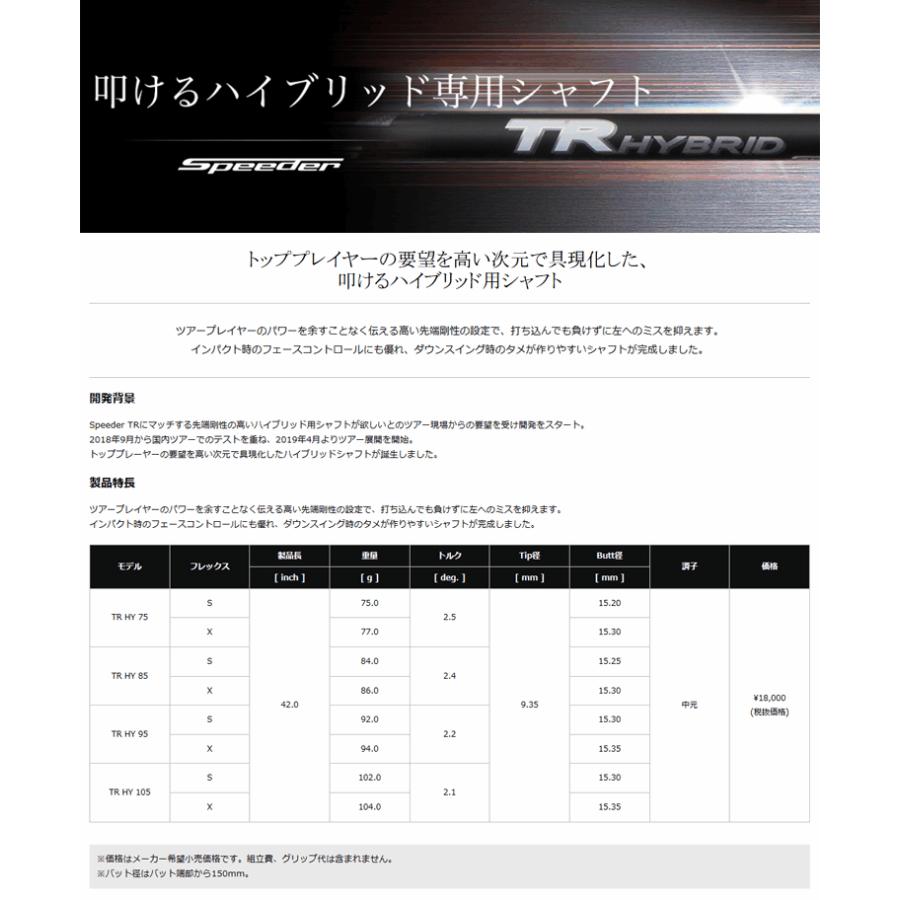 フジクラ ユーティリティTR HYBRID 4U,5U シャフト 2本セット フジクラ スピーダーTR HYBRID ハイブリッド 単体購入不可 工賃
