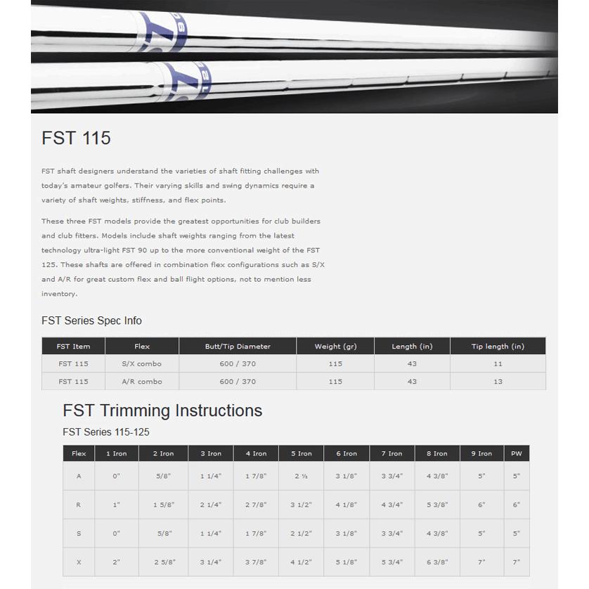 FST 115アイアンシャフトセット シャフト アイアン用 FST 115 スチール アイアン (単品) : ゴルフ