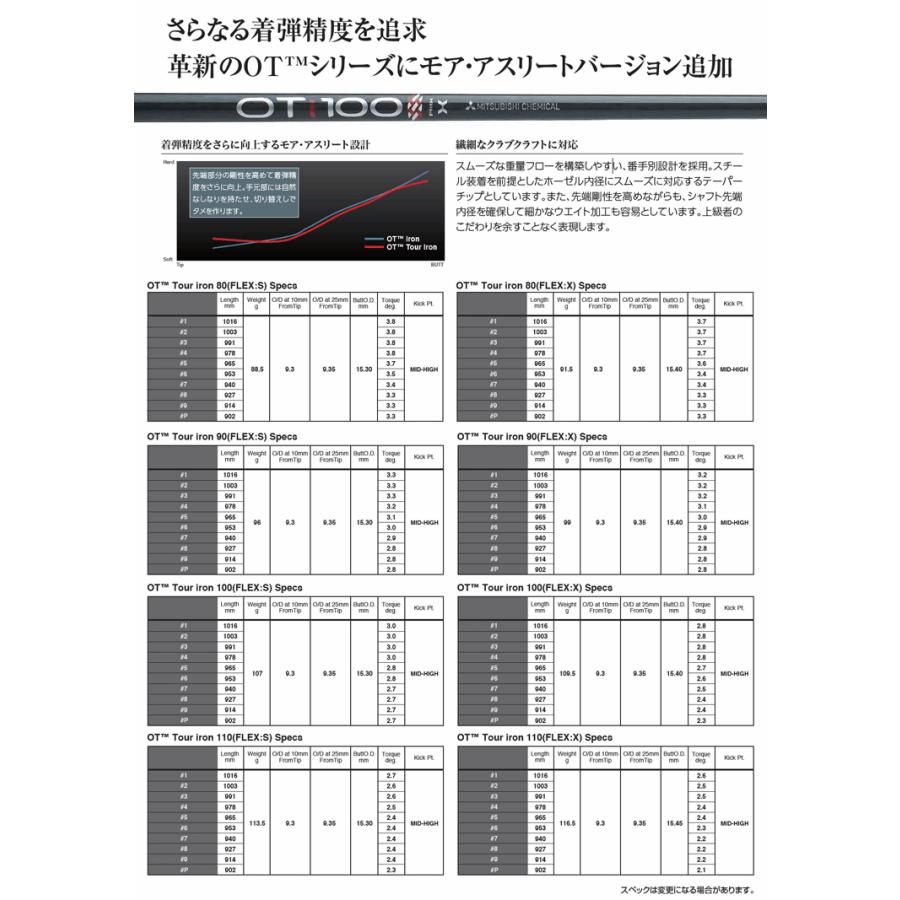 【リシャフト工賃込/単品購入不可】 シャフト アイアン用 三菱ケミカル OT ツアー アイアン (単品)の画像