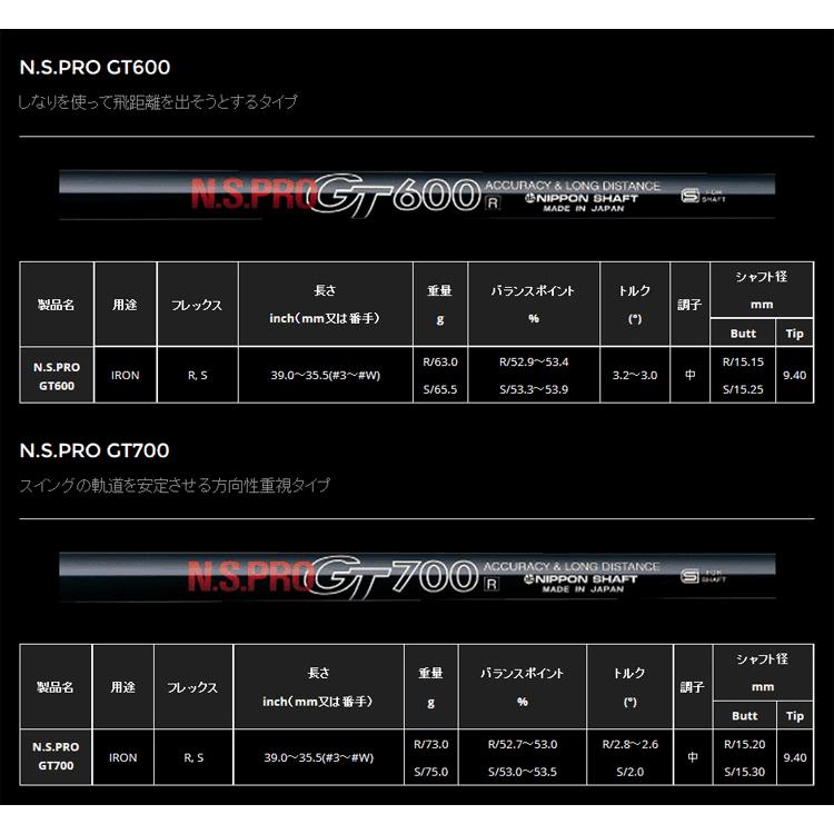 日本シャフト シャフト アイアン用 N.S.Pro GT 600/700 アイアン (#5