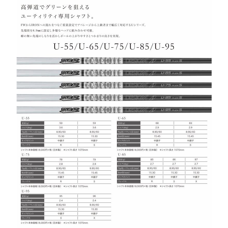 【全てメーカー純正部品使用】 シャフト PING G430/G425/G410 ハイブリッド 純正 スリーブ装着 グラファイトデザイン Tour AD U UT｜golfhands｜02