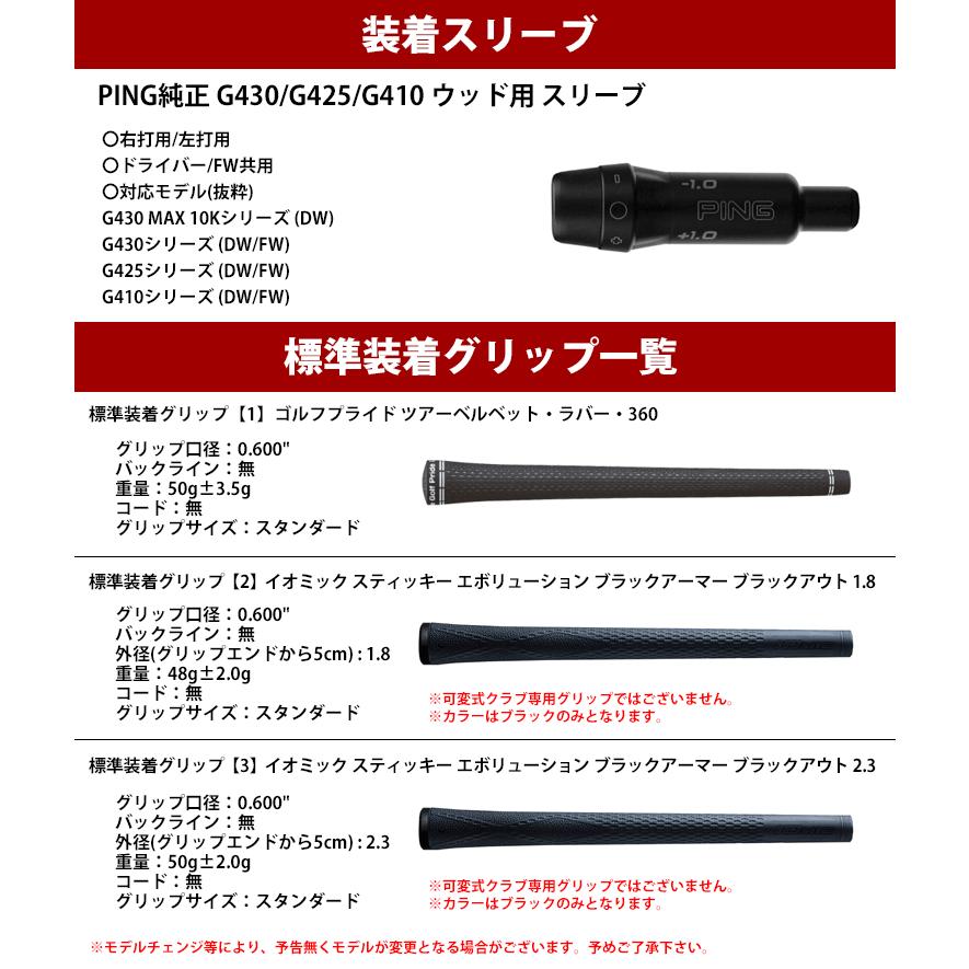 PING 【全てメーカー純正部品使用】 G430/G425/G410 純正 スリーブ付き 