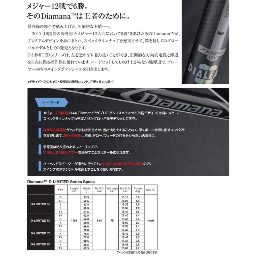 貴重な☆ディアマナDリミテッド☆PING ドライバー用シャフト 三菱（MITSUBISHI） 【全てメーカー純正部品使用】 PING ウッド用 純正