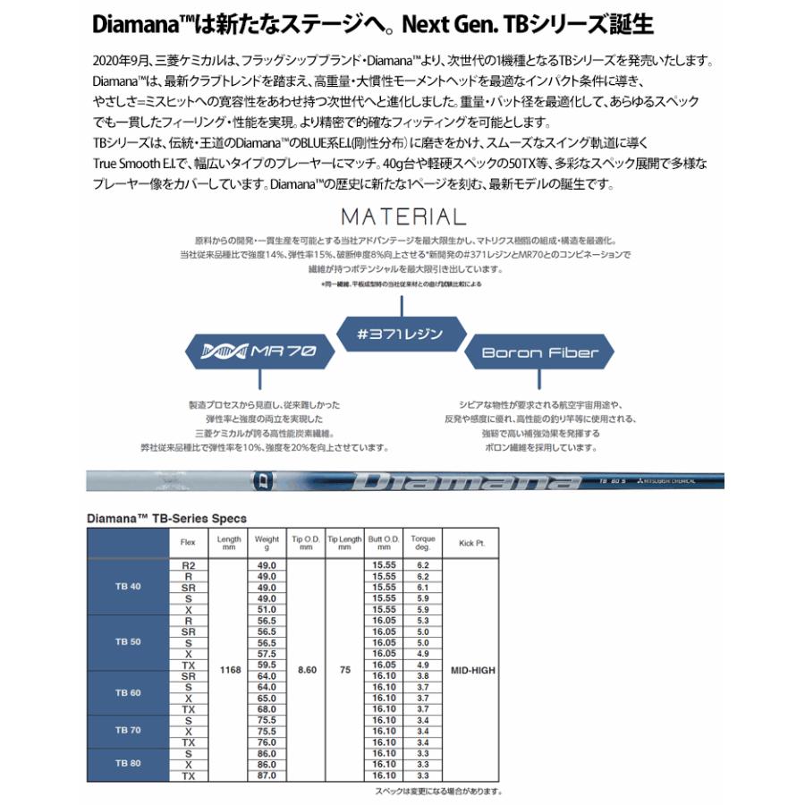 【全てメーカー純正部品使用】 シャフト スリクソン ZX / ゼクシオ X 純正 スリーブ装着 三菱ケミカル ディアマナ TB｜golfhands｜02