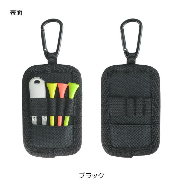 ゴルフ ティー フォーク 収納 取付 ベルトに通せる 携帯 カラビナ付 シンプル 軽量 使いやすい  ゴルフコース用品 フォーク＆ティーホルダー ライト(LITE)C-183 | LITE | 01